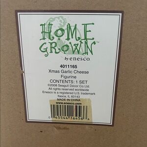 Enesco Home Grown Christmas Garlic Cheese figurines